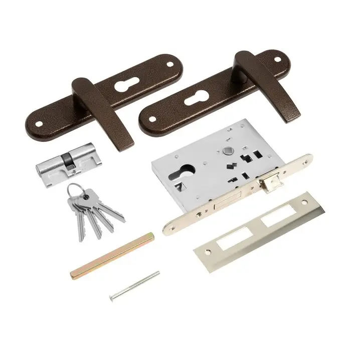 Замок врезной LOCKLAND RD009, с ручкой, цвет коричневый Замок врезной LOCKLAND RD009, с ручкой, цвет коричневый