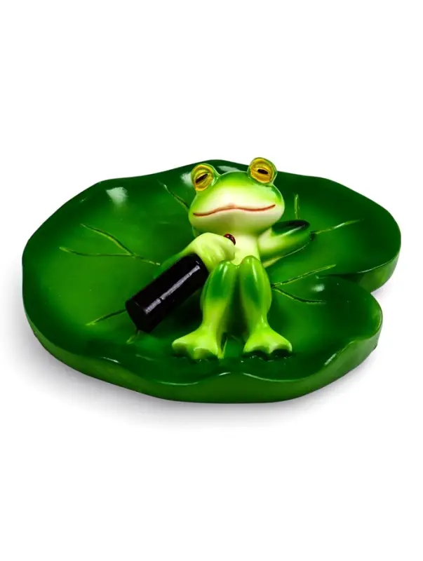 Садовая фигура 10 х 11 х 6 см  водоплавающая  "Лягушка на отдыхе"