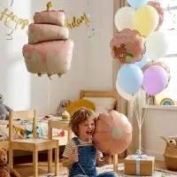 Воздушные шары &laquo;Розовый тортик&raquo;, фольга, латекс, набор 12 шт.