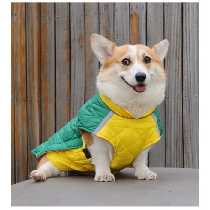 Куртка- попона с мембраной, размер 2XL (ДС 45, ОГ 65, ОШ 47 см, вес 15-20 кг), жёлто-зелёная   10572