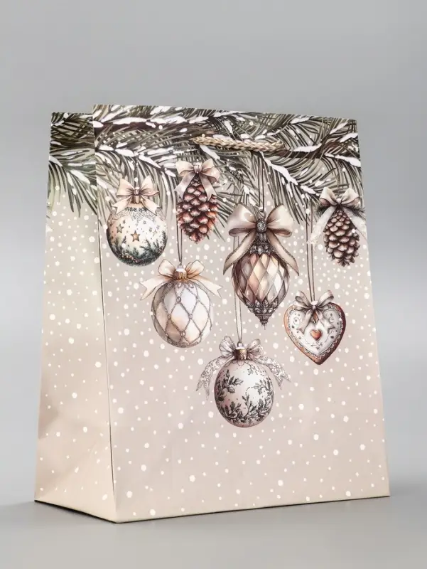 Пакет подарочный новогодний ламинированный, «Новогодние игрушки» , 18×10×22.3 см Пакет подарочный новогодний ламинированный, «Новогодние игрушки» , 18×10×22.3 см