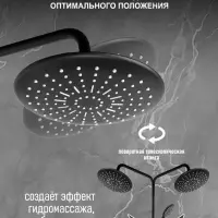 Душевая система ZEIN ZS-3F, смеситель, тропическая и ручная лейка 3 режима, латунь, черный