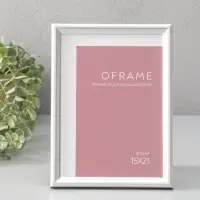 Фоторамка для фото 15х21 см "Oframe", пластик, серебряный , (пластиковый экран)
