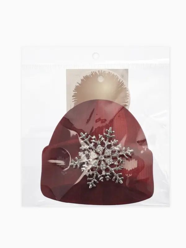 Брошь новогодняя &laquo;Снежинка - загадай желание&raquo;, белая в серебре