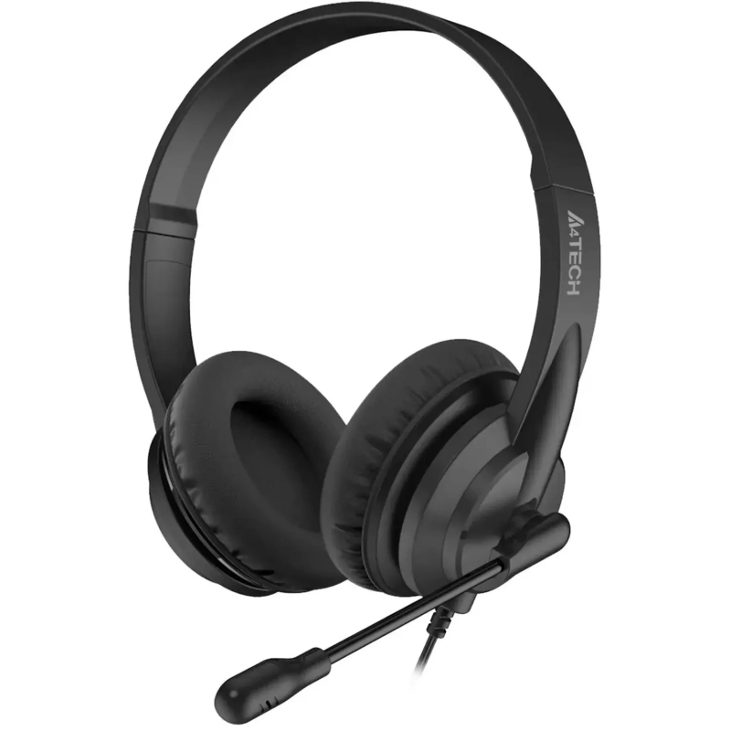 Гарнитура A4Tech HU-10 черный 2м накладные (HU-10/USB/BLACK)