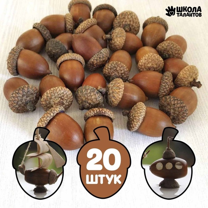 Декор для творчества «Желуди» набор 20шт, 3х2см Декор для творчества «Желуди» набор 20шт, 3х2см