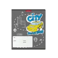 Тетрадь 18 листов в клетку, ErichKrause City Transport, обложка мелованный картон, блок офсет 100% белизна, МИКС