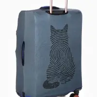 Чехол для чемодана &laquo;Кот&raquo;, 20", синий