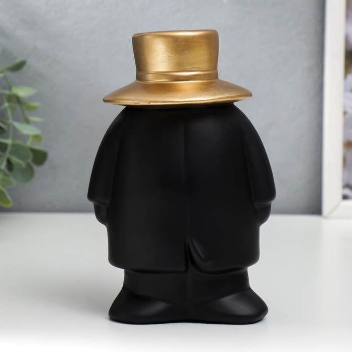 Сувенир полистоун  Сувенир полистоун "Мистер Инкогнито полный" чёрный с золотом 18х11х9см