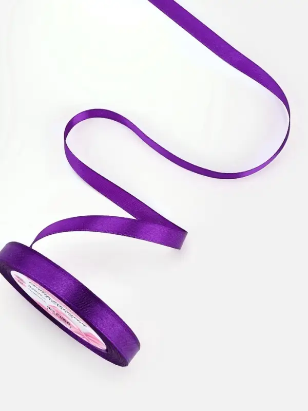 Лента атласная, 10 мм, 23±1 м, фиолетовая №34 Лента атласная, 10 мм, 23±1 м, фиолетовая №34