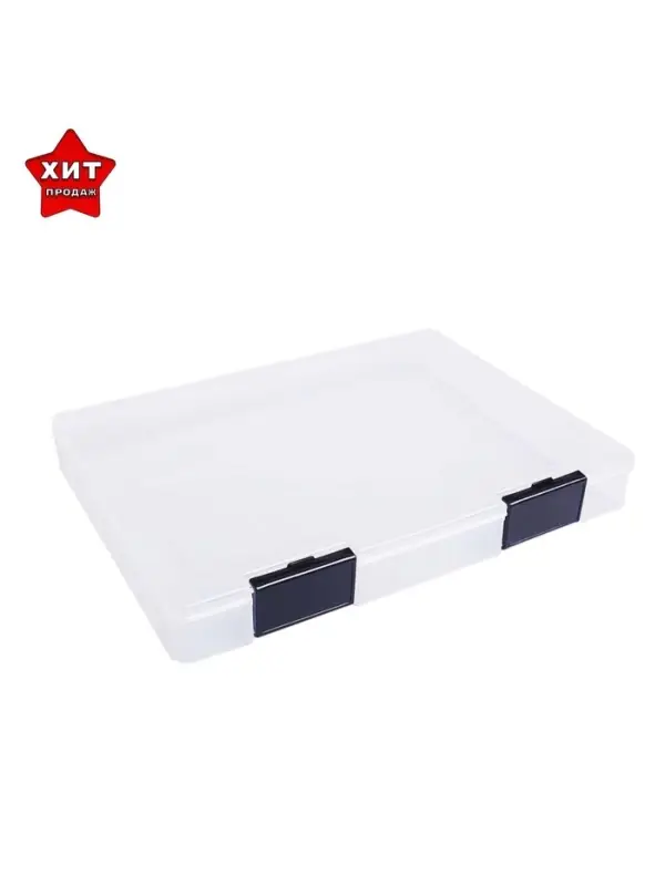 Папка для документов А4, с черными защелками, 230&times;305&times;40 мм, прозрачный корпус