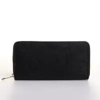 Кошелёк женский на молнии 19&times;2.5&times;10.5 см, с цветочным принтом, чёрный