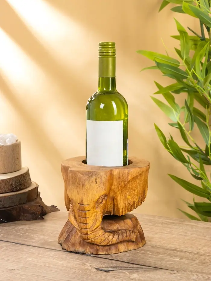 Подставка под бутылки «Голова слона», 15×15×17 см, дерево Пиннис, коричневая Подставка под бутылки «Голова слона», 15×15×17 см, дерево Пиннис, коричневая