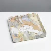 Коробка для печенья, кондитерская упаковка с пластиковой крышкой, «Камень», 18 х 18 х 3 см