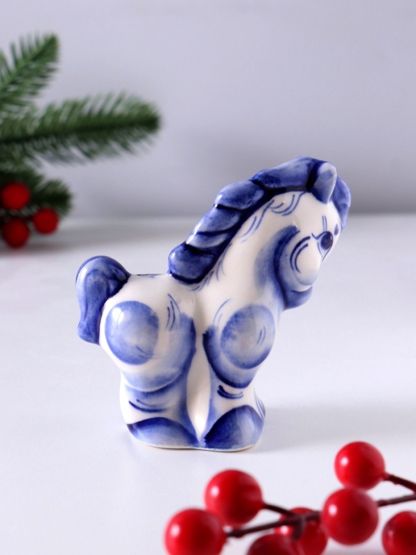 Сувенир Конь Лёша, 9х8,5х4 см, гжель Сувенир Конь Лёша, 9х8,5х4 см, гжель