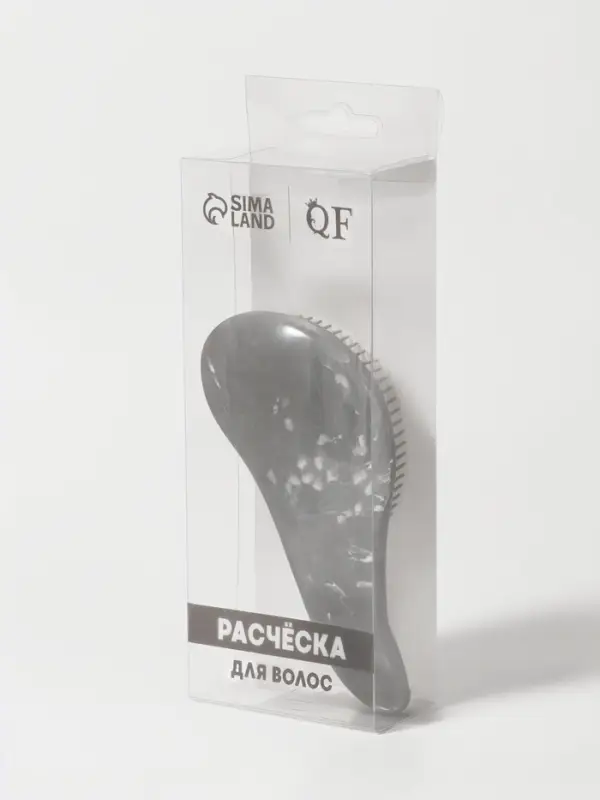 Расчёска массажная, 14.5&times;6(&plusmn;1)см, серая