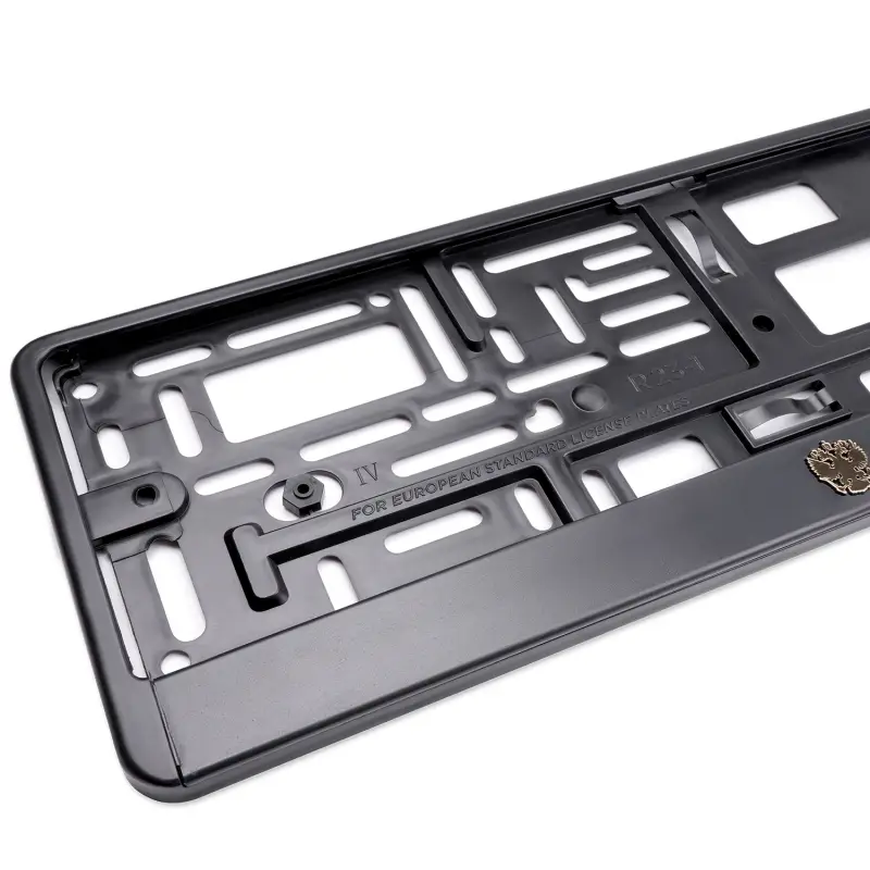 Рамка под номерной знак книжка, рельеф "Russia" (чёрный, золото) AVS RN-09