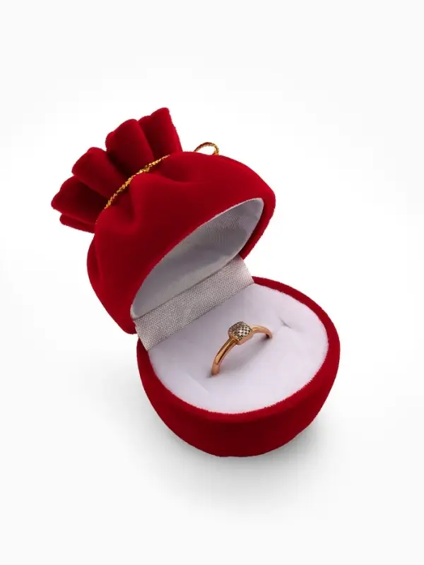 Футляр под серьги, кольцо &laquo;Мешочек подарочный&raquo;, бархатный, 5.5&times;4.6 см, красный