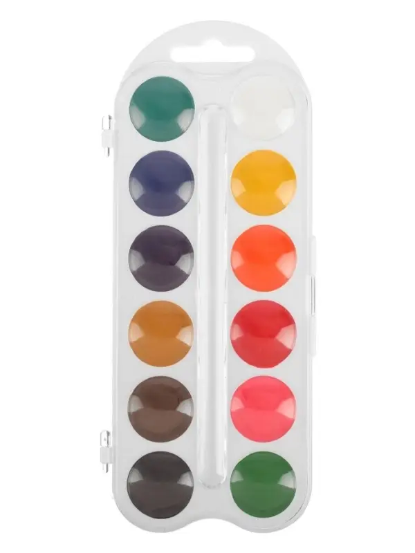 Акварель медовая &laquo;ЗХК. Цветик&raquo;, 12 цветов, в пластиковой коробке, без кисти