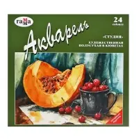 Акварель художественная в кюветах &laquo;Гамма. Студия&raquo;, 24 цвета &times; 2.5 мл