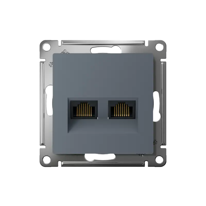 Розетка ATLASDESIGN двойная компьютерная RJ45+RJ45 категория 5E механизм грифель