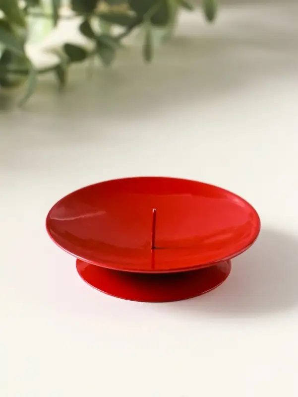 Подсвечник "Лотос" металл 7,5 см, красный