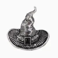 Брошь &laquo;Волшебная шляпа&raquo;, чернёный, белый в цвете серебро