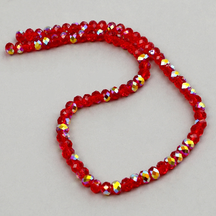 Бусины из стекла, набор 72 шт., размер 1 шт. &mdash; 8 мм, цвет красный