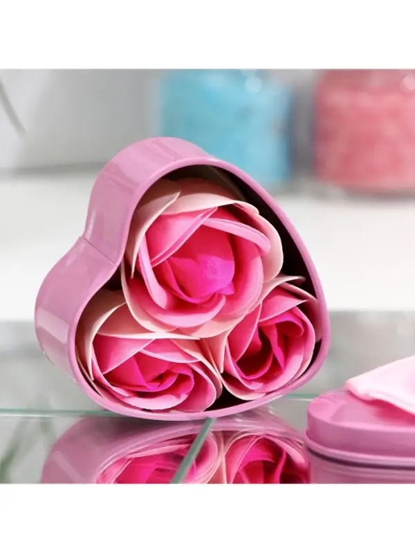 Мыльные розочки, трёхцветные, набор 3 шт., в коробке