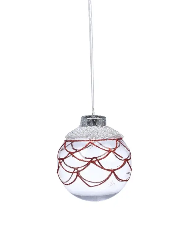 Ёлочные шары новогодние &laquo;Лирой&raquo;, набор 6 шт., d=8 см, красно-белый