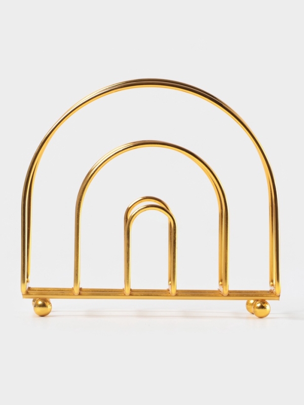 Салфетница Доляна «Лайн», золото Салфетница Доляна «Лайн», золото