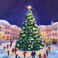 Пакет подарочный новогодний ламинированный, &laquo;Новогодний каток&raquo;, 26&times;12&times;32 см