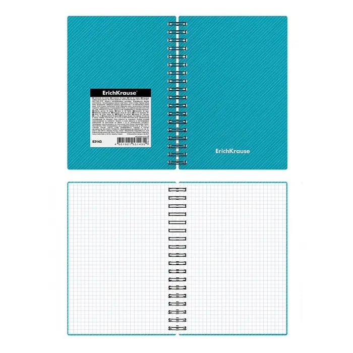 Тетрадь на спирали ErichKrause. Glance Vivid А6, 80 листов, в клетку, пластиковая обложка, блок офсет, МИКС