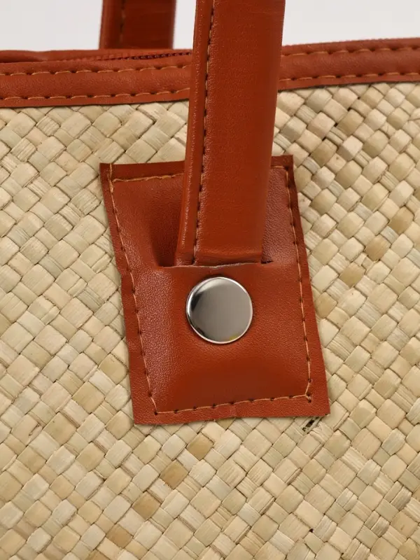 Сумка плетёная на молнии из пандана, 41&times;16&times;50 см, светло-коричневая