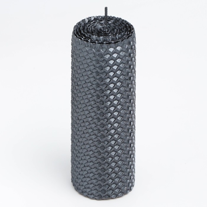 Свеча из вощины, 4,5х4,5х12,5 см, мокрый асфальт металлик Свеча из вощины, 4,5х4,5х12,5 см, мокрый асфальт металлик