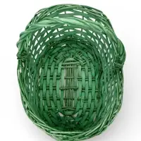 Корзина плетеная ива 28 х 20 х 11 см ручка 14 см, зеленый