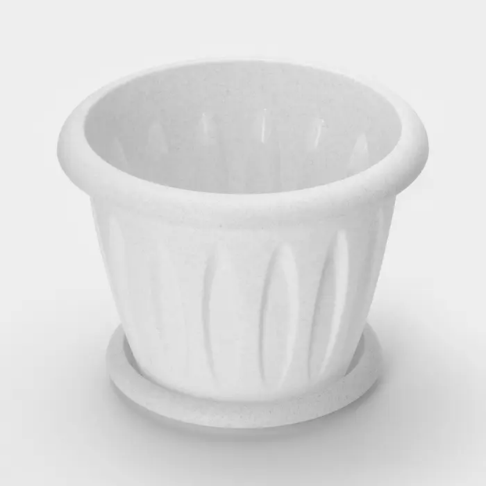 Горшок для цветов с поддоном &laquo;Фелиция&raquo;, 10.4 л, d=31.9 см, h=24.5 см, пластиковый, цвет мраморный