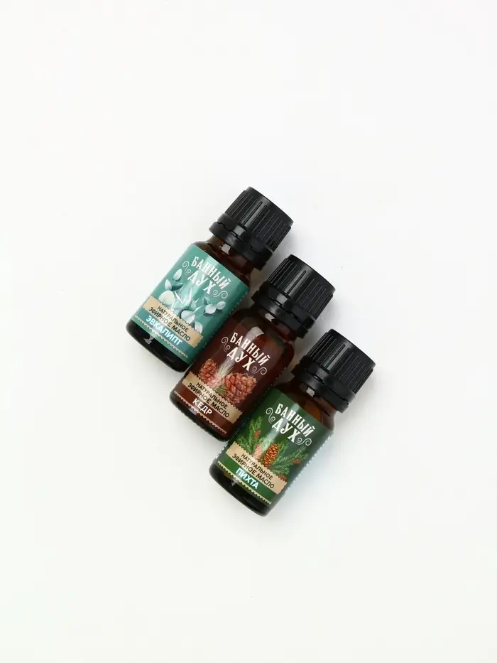 Эфирное масло, набор 3 шт х 10 мл, Банный Дух Эфирное масло, набор 3 шт х 10 мл, Банный Дух