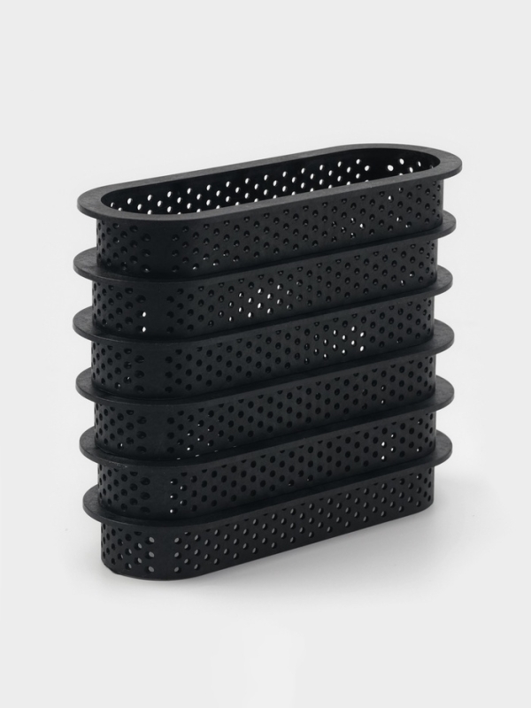 Формы для выпечки перфорированные Доляна «Овал», набор 6 шт, пластик, 14,6×5,4×2 см, чёрные Формы для выпечки перфорированные Доляна «Овал», набор 6 шт, пластик, 14,6×5,4×2 см, чёрные