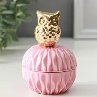 Шкатулка керамика "Золотая бабочка" розовая 8х8х9 см Шкатулка керамика "Золотая бабочка" розовая 8х8х9 см