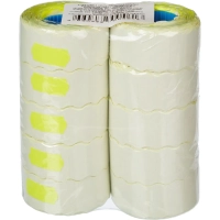 Этикет-лента 26х12 желт волна 1000шт/рул 10рул/уп