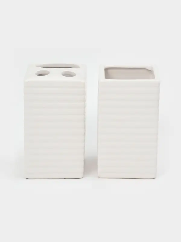 Набор для ванной "Альба" 4 предмета (дозатор, 2 стакана, мыльница), цвет белый