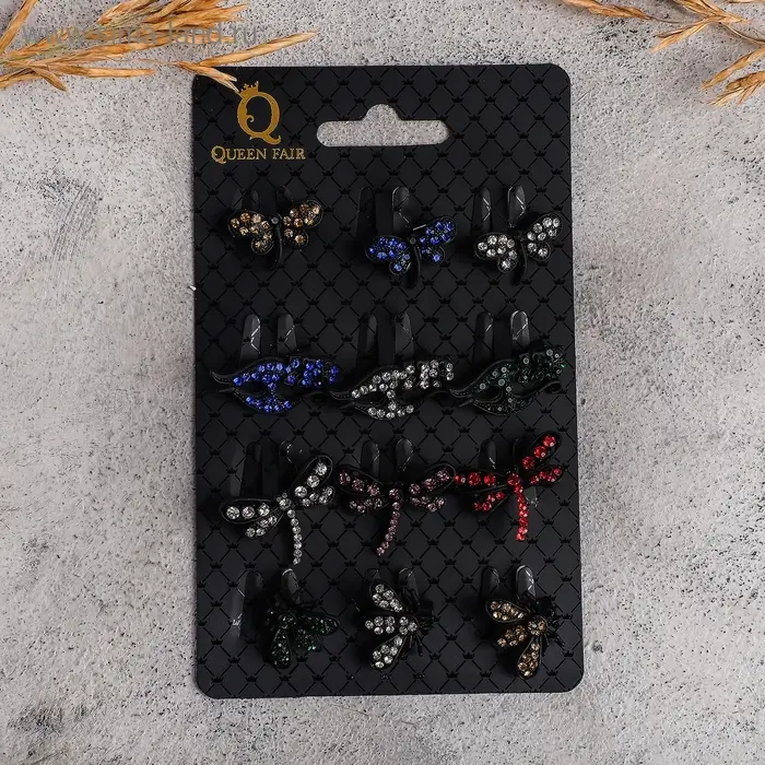 Брошь «Насекомые и кошки», цвет МИКС в чёрном металле (неделимая фасовка 12 шт., цена за шт.) Брошь «Насекомые и кошки», цвет МИКС в чёрном металле (неделимая фасовка 12 шт., цена за шт.)