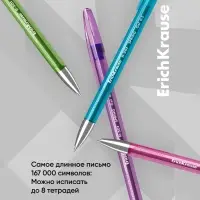 Ручка гелевая ErichKrause R-301 Spring Gel Stick, чернила синие, узел 0.5 мм, длина линии письма 600 метров