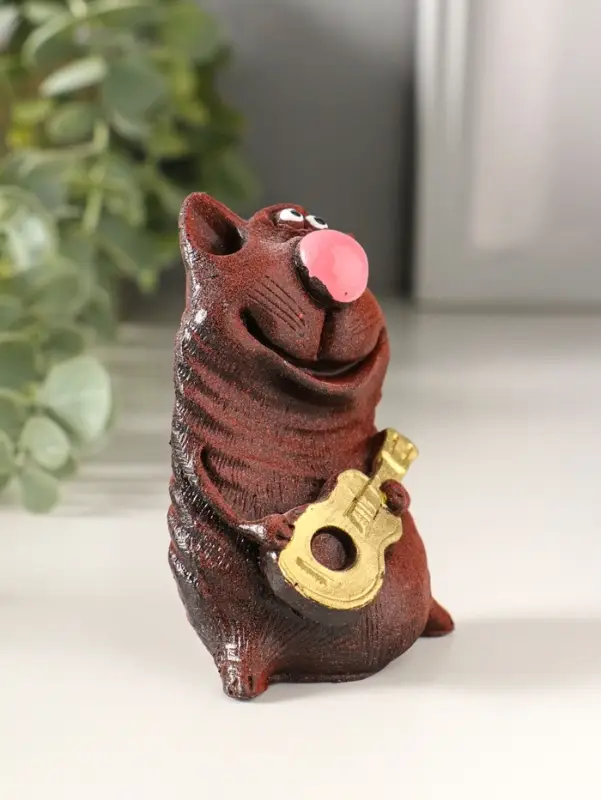 Сувенир Кот с гитарой,микс 8,5х5,5х4см