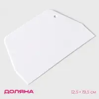 Шпатель кондитерский прямой Доляна, 19.5&times;12.5 см, цвет белый