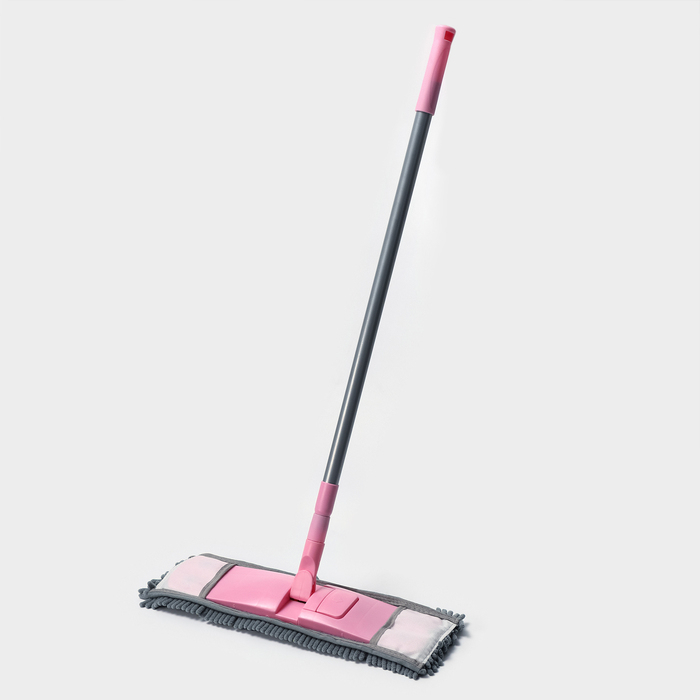 Швабра для мытья пола плоская с телескопической ручкой Raccoon «Букля», 41×12×90(120) см, микрофибра Швабра для мытья пола плоская с телескопической ручкой Raccoon «Букля», 41×12×90(120) см, микрофибра