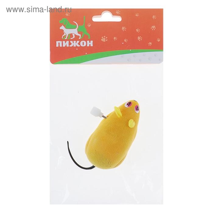 Мышь заводная, 7 см, жёлтая Мышь заводная, 7 см, жёлтая