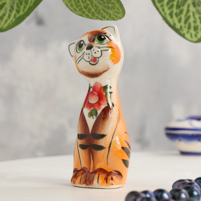 Сувенир «Кошка Милашка», рыжая, 9 см, гжель Сувенир «Кошка Милашка», рыжая, 9 см, гжель