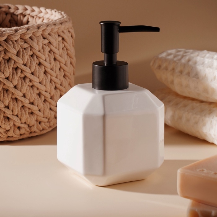 Дозатор для жидкого мыла SL Home «Артемида», 380 мл, цвет белый Дозатор для жидкого мыла SL Home «Артемида», 380 мл, цвет белый